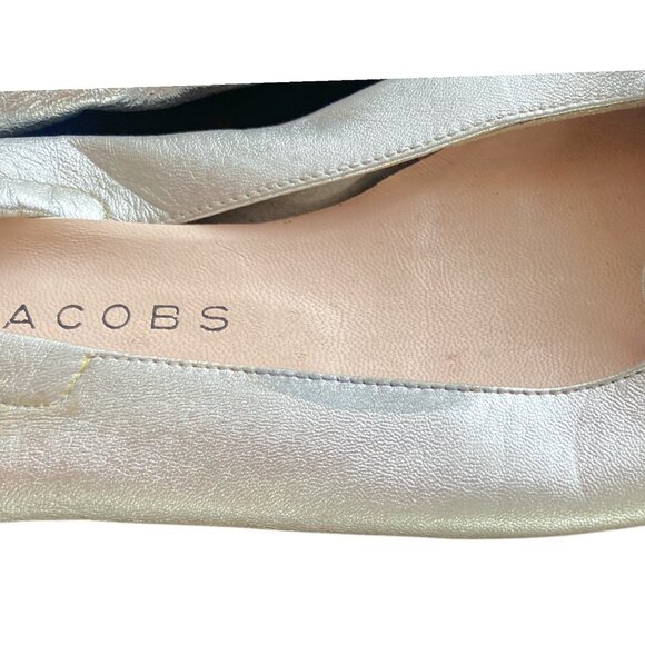 Marc Jacobs Look Ballet Flats Silver Leather Size - 38 - Metallic Leather Ballet - Picture 10 of 13